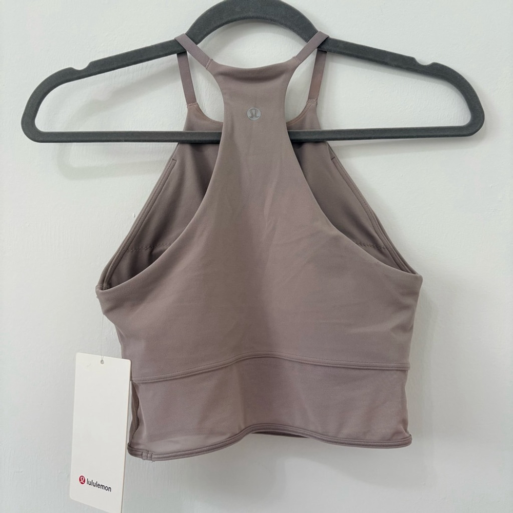 Lululemon | Nulu High-Neck Mesh-Hem Tank | Sz XS B/C Cup | Mauve Grey | NWT - Picture 3 of 5
